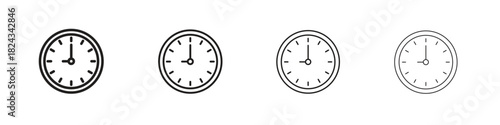 Time icon, modern stroke line art logotype graphic design pack