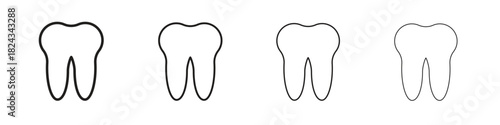 Tooth icon, modern stroke line art logotype graphic design pack