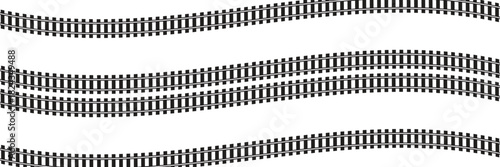 Railway train track vector route. Rail pattern round circular curve railroad path icon . Vector Illustration.