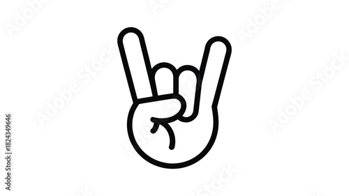 Hand gesture symbol for rock and roll music and heavy metal culture