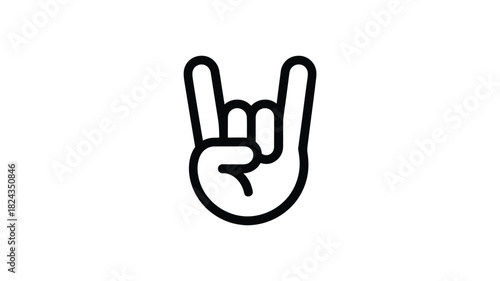 Hand gesture for rock and roll heavy metal music and fun celebration