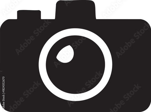 Photo Camera Icon – Isolated Vector Illustration . DSLR, Digital, Compact Camera Symbol for Photography Apps, UI, Web Design, Media, Blog in SVG, PNG, EPS