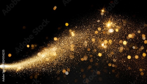 Gold Sparkles Dust Particles On Transparent Background