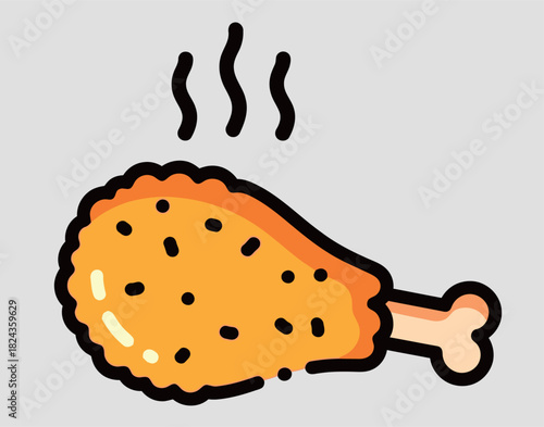delicious fried chicken thigh icon