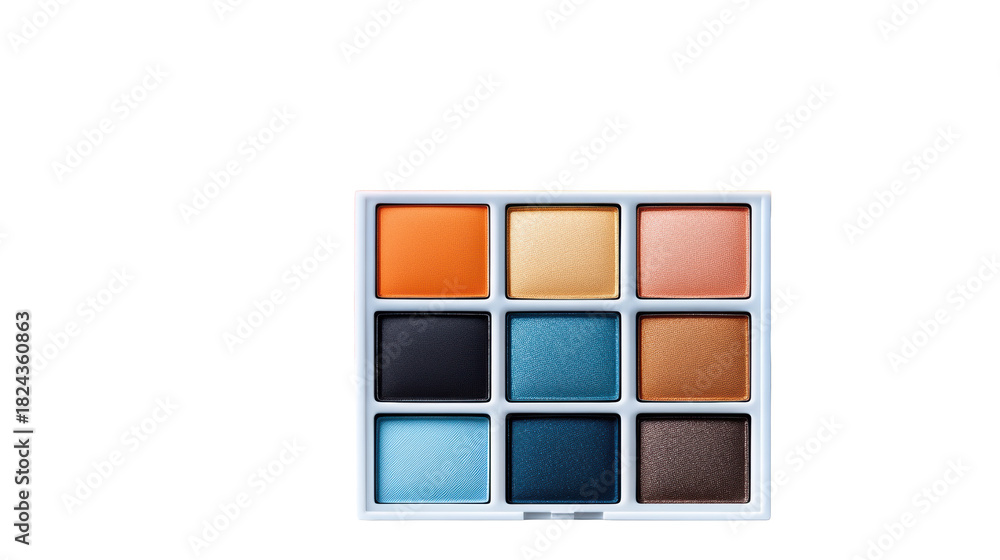 Fototapeta premium Vibrant Eyeshadow Palette with Colorful Pigments on transparent background