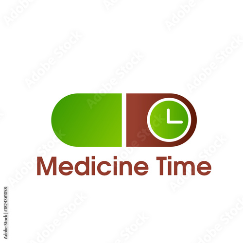 time capsule logo for medical pharmacies or supplements or vitamin companies. best to use as graphic design element related to medical science or businesses.