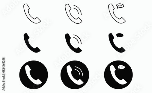 Modern phone icons signaling connection and communication, perfect for app design, website, and digital interface projects needing a clean aesthetic