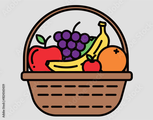 this icon fruits fresh on the basket
