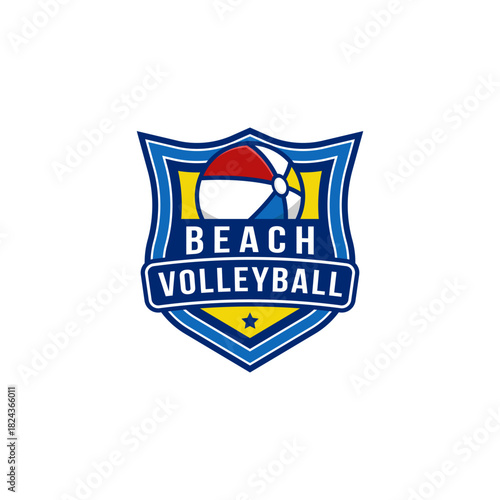 beach ball badge logo design