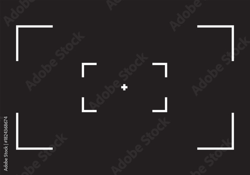  photo camera interface mockup with photo button, grid, focus and function icons