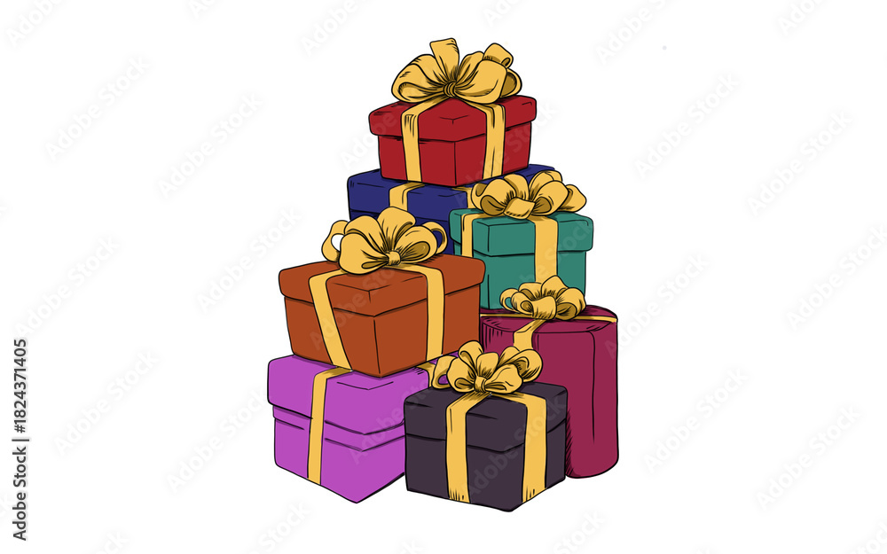 Fototapeta premium best and newest christmas gift illustrations