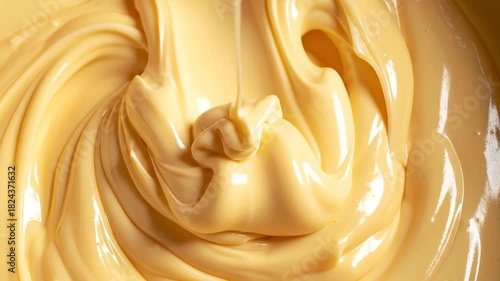 Swirling, Creamy, Delicious Caramel Sauce Close-Up Shot