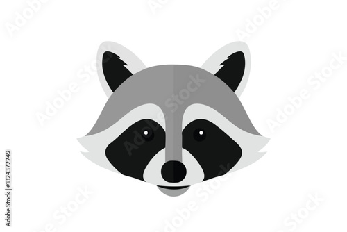 Minimalist Raccoon Face Illustration