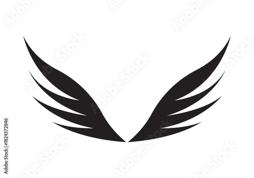 Wings icons set on transparent background. Angel wings icon vector set.