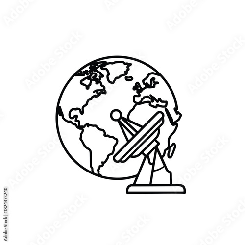 Satellite Dish on Globe Icon