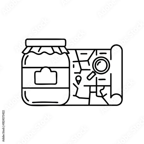 Mason Jar with Food and Travel Map