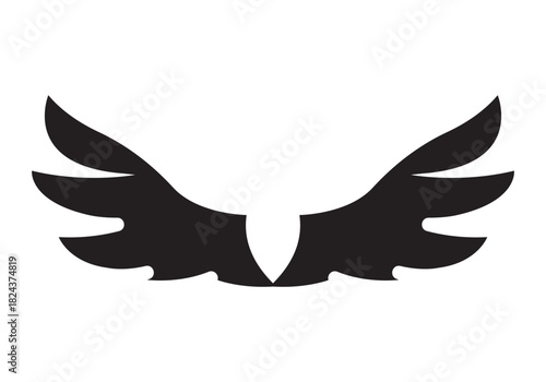 Wings icons set on transparent background. Angel wings icon vector set.