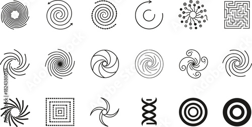 Flat design vector illustration of business analytics, data analysis, idea generation, and office workflow centered on a laptop.