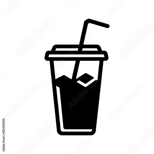 A silhouette representing the popular iced coffee aesthetic seen online