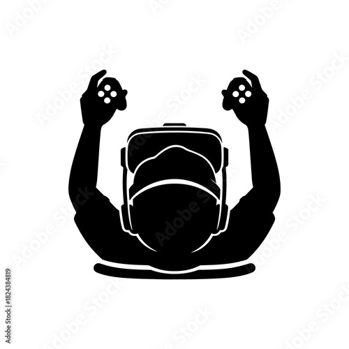 A silhouette representing the rising popularity of virtual reality gaming