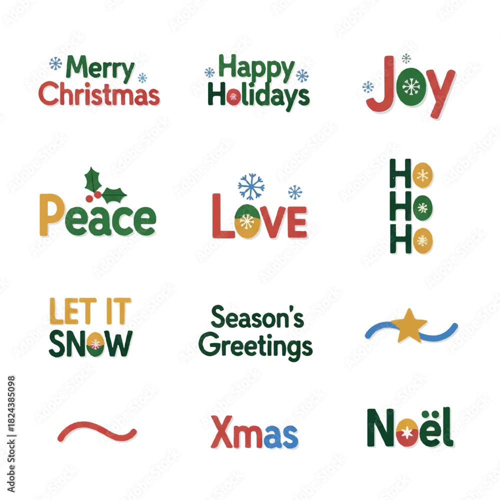 Fototapeta premium Festive Holiday Greetings Merry Christmas Happy Holidays and More.