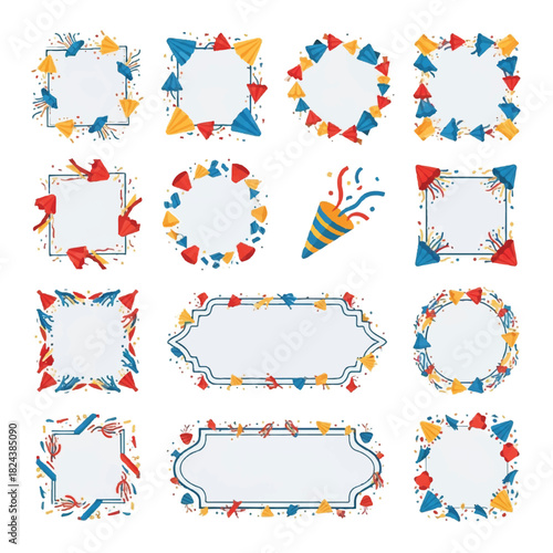 Festive Frames and Party Elements for Celebrations.
