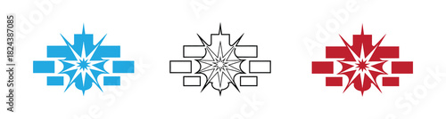 Demolition brick wall icon. Flat illustration of demolition brick wall vector icon isolated on white background