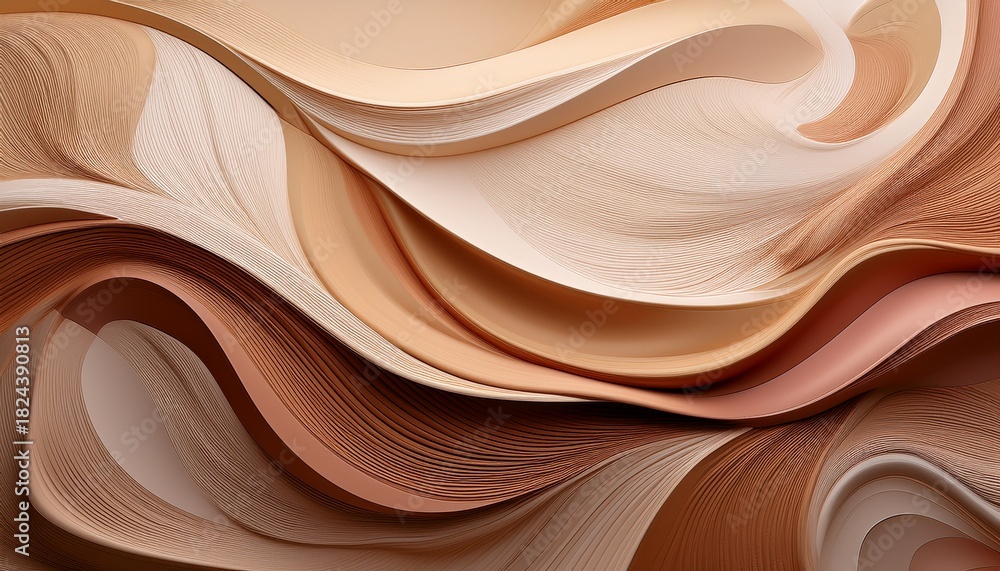 Obraz premium Organic Fluid Shapes In Earthy Tones Create A Calming Abstract Pattern With Subtle Textures Perfect For Nature Inspired Design Tones Inspired