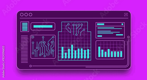 Modern dashboard interface for data visualization and analysis, showcasing trends and metrics for business intelligence reporting, a scalable element