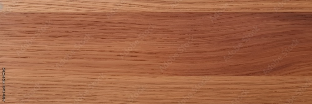 Naklejka premium A close-up view of polished wood grain, showcasing rich, warm tones and intricate patterns typical of high-quality timber.