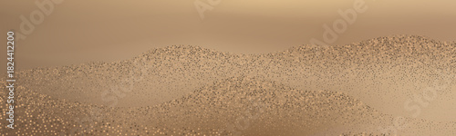 Abstract golden sand dunes landscape with dramatic ridges and smooth flowing forms.
