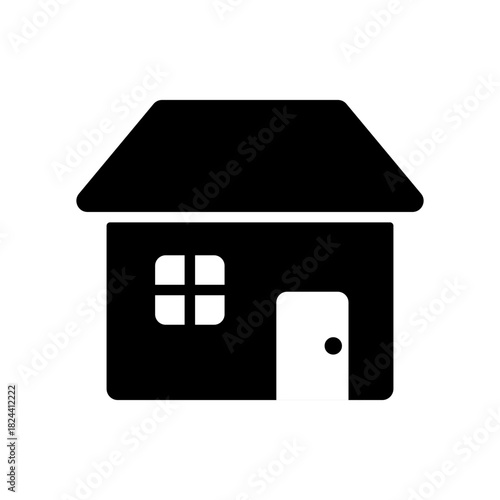 一軒家のシルエットアイコンイラスト