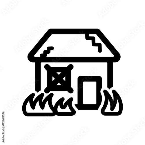 空き家物件のシンプルな家アイコンイラスト