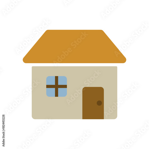 住宅の外観を簡潔に示した家のアイコンイラスト