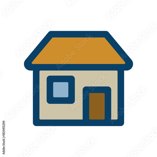 家の形をわかりやすく描いたアイコンイラスト