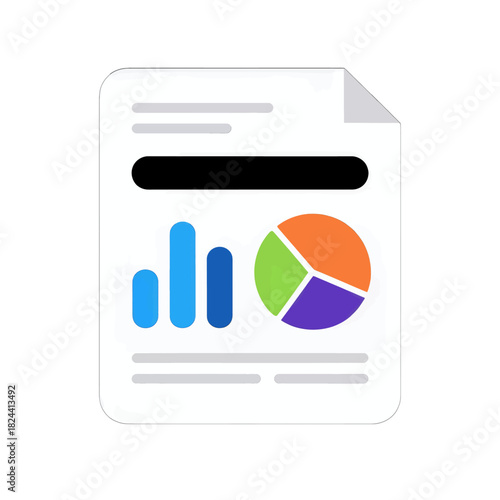 Business Document with Graphs and Charts Icon