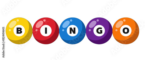Colorful Bingo Balls Spelling Out Bingo
