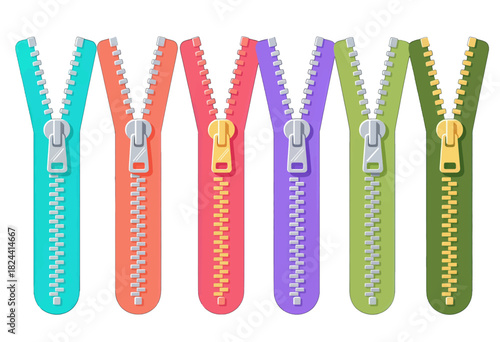 Colorful Open Zippers with Matching Sliders