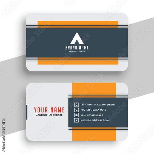 Corporate black and red office business card template vector