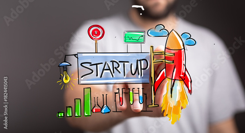 Conceptual image of startup...
