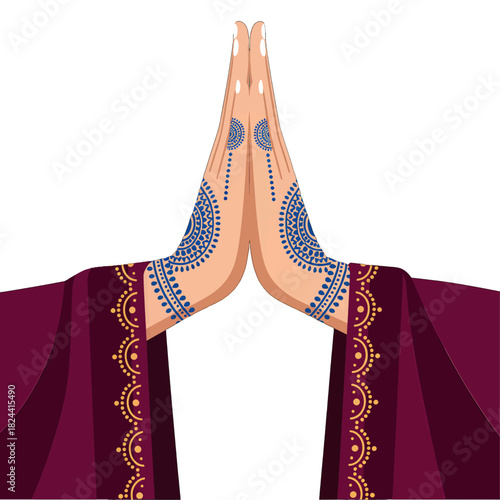 Decorative Hands in Traditional Henna Design