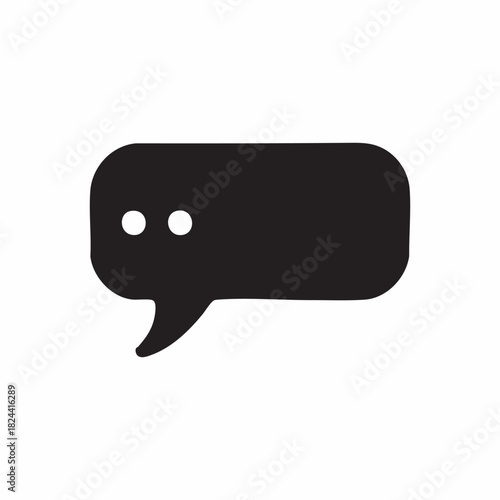 Black chat bubble icon with ellipsis