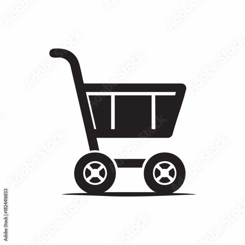 Black shopping cart icon