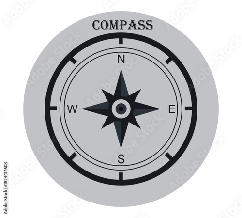 Compass flat icon. Vector illustration.