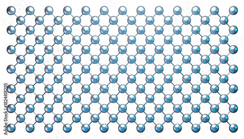 Hexagonal Grid of Silver and Blue Atoms in Structural Lattice