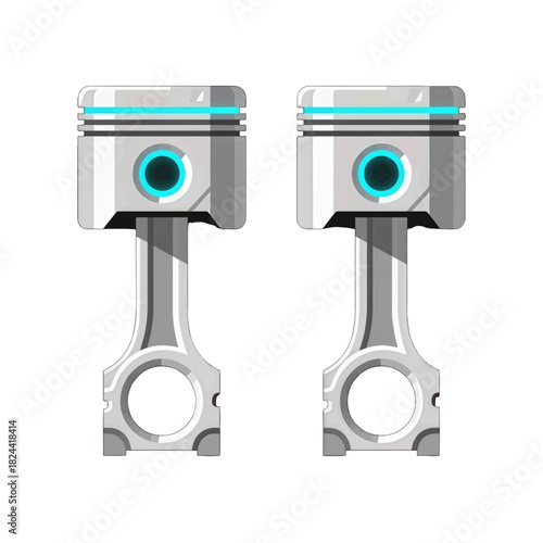 Mechanical Pistons with Connecting Rods in Metallic Design