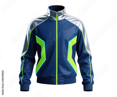 Modern Sporty Blue and Green Track Jacket