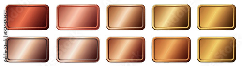 Shiny Metallic Tags in Gradient Copper and Gold Tones
