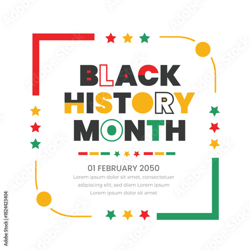Black History Month Celebration Vector Illustration with Geometric Elements