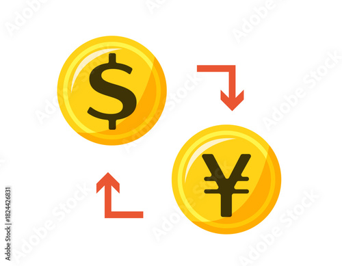 お金のイラスト　硬貨　為替